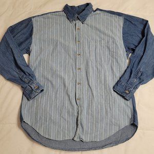 American Blue Men's Long Sleeve Button Up Shirt Size L Made In U.S.A.